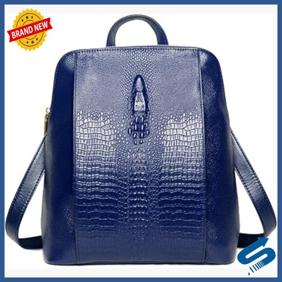 Genuine Leather Backpack Daypack with Adjustable Straps, 5 Pockets main image 5